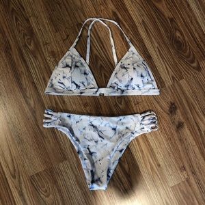 Marble print bikini